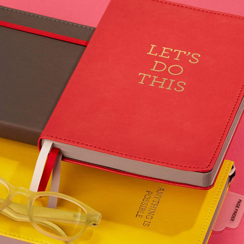C.R. Gibson Black Leatherette Dot Grid Notebook Journal, 6'' W x 8.5'' L, 240 Pages, Bullet Log