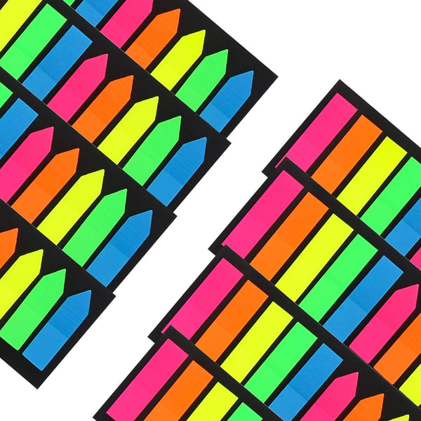 JANYUN 1600 Pieces Small Sticky Tabs for Page Markers, Colored Arrow Index Tabs for Note Classification