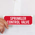 SmartSign SE-5032-ERE-REF-2x6 "Sprinkler Control Valve" Tag, 2" x 6" Engineer Grade Reflective White on Red