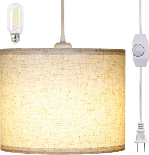 LALISU Plug in Pendant Light, Hanging Light with Plug in Cord 15Ft,