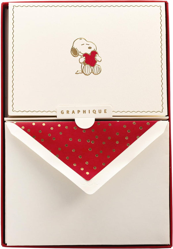 Graphique Peanuts Designer Cards Luxe Collection, Gold Foil Embossed Stationery Boxed Set,