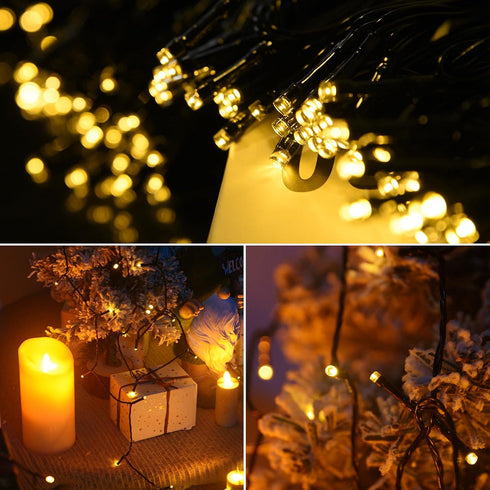 164ft 2 Pack 400 8 Solar Powered String Lights, Total Led Solar Christmas Lights Outdoor Waterproof with Modes - Solar