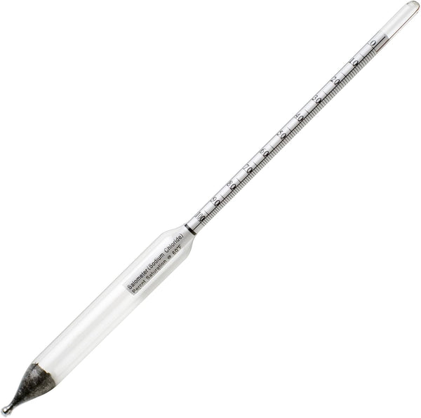 H-B Instrument Plain-Form Glass Hydrometer, B61809-0100, 0 to 26.5% Salt by Weight/0.5% Div