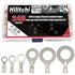 Hilitchi 240Pcs Tin-Plated Copper Non-Insulated Ring Crimp Terminals Assortment Kit for Crimp Electric Wire