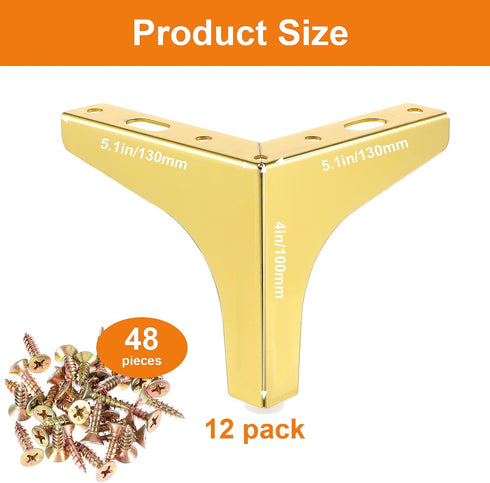 Lemecima 12 4 Inch) Pieces Metal Furniture Legs Modern Style Triangle Dresser Legs Sofa Feet DIY Replacement Legs