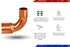 Everflow Supplies CCLT3814 90 Degree C x C Copper Long Radius Elbow Fitting, 3/8" x 1/4"