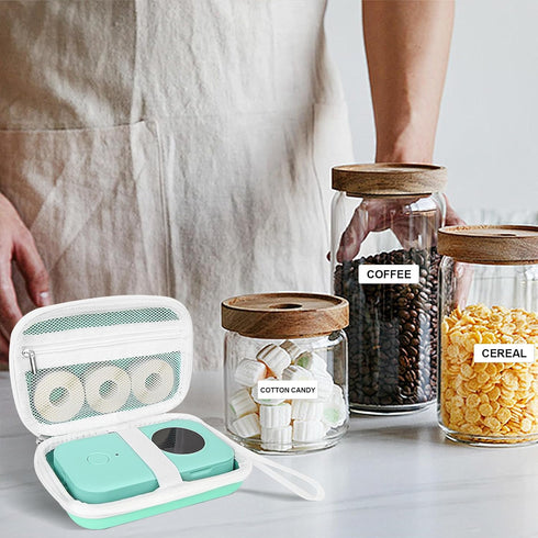 Case Compatible with Phomemo D30 D35, NELKO P21, NIIMBOT D110 Label Maker with 3 Roll Label Tape