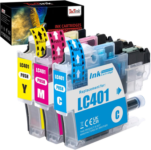 LC401 Ink Cartridges Replacement for Brother MFC-J1010DW MFC-J1012DW MFC-J1170DW Printer, 3 Pack (1 Cyan, 1 Magenta, 1