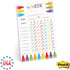 Cheerful Crayon Design Weekly Chore Chart, 6" x 10" Sticky Note Fill in Task List
