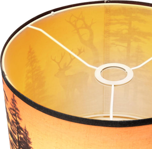 GUZEIR set 2, 9.8" 9.8" 11.8" Deer Linen Tall Drum Lampshade of Top x Bottom x High Lamp Shade, Lamp Shade Replacement