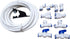 3/8" Quick Connect Tube Fittings for RO Water Purifiers System (Ball Valve+L+Y+I+T Type) + 5 Meters Tubing Pipe + Cutter