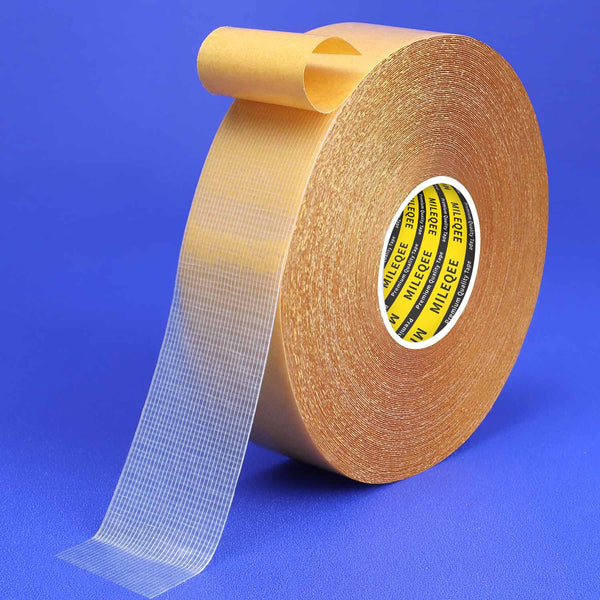 Double Sided Tape Heavy Duty, 1.18" x 66FT, Universal High Tack Strong Wall Adhesive with Fiberglass Mesh, Super Sticky