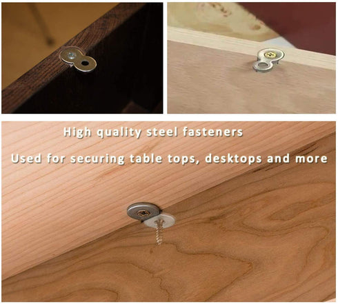 (Pack of 40) Figure 8 Table Top Fasteners with Screws, Heavy Duty 12 Gauge Steel, Table Top Connector