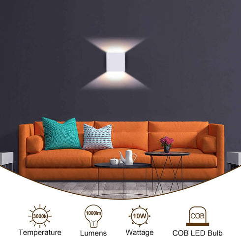 Dimmable 10W O1181TP Lightess Modern Wall Sconce Hardwired, Up Down Wall Mount Lights Indoor Mini Metal LED Wall Lamp