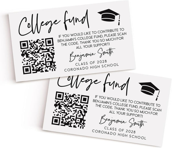 All Ewired Up Graduation QR Code Insert Card for Invitations, Personalized Graduation Party Insert, College