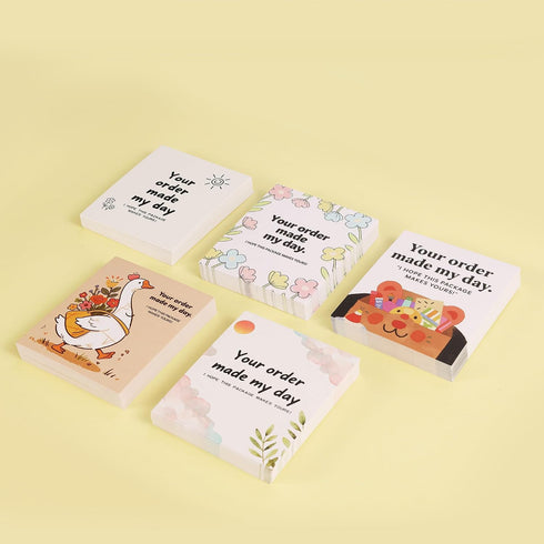 WTYONZEL 160Pcs Business,3"x3.5",Back Packaging Thank You Cards Small Blank Your Order Made My Day Card for Business