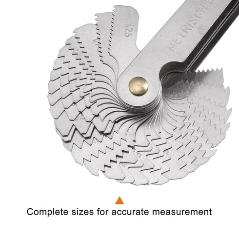 58 Pcs Metric & British Whitworth & US Screw Gauge Thread Pitch Measuring Tool for Industrial Measurement