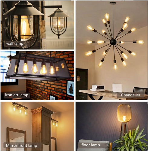 BORT ST58/ST19 Vintage LED Edison Bulbs, Warm White 2700K, Dimmable 6W Edison Light Bulbs, 60W Equivalent, 700LM, E26