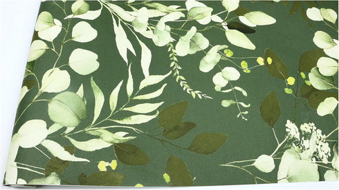 HAOKHOME 93042-4 Peel and Stick Wallpaper 17.7in x 9.8ft Boho Sage Green Eucalyptus
