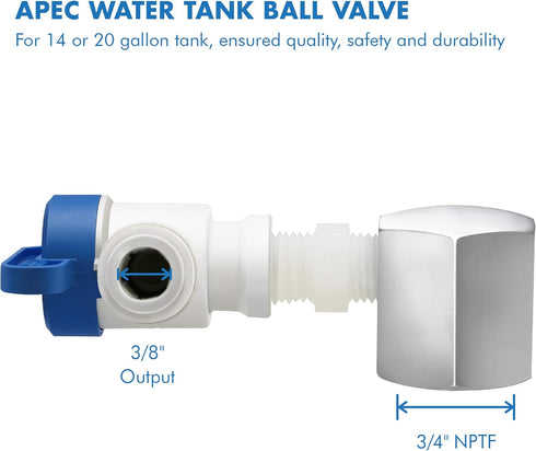 (3/4" 3/8" APEC Water Systems Tank Ball Valve NPTF, Output)