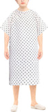 2XL Linteum Textile Supply Hospital Patient Gowns Cotton Blended Unisex Comfortable & Durable with Back Ties Fits Up