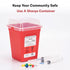 Alcedo Sharps Container 3-Pack for Home Use, 1 Quart Plus Biohazard Needle and Syringe Disposal, Portable for Travel