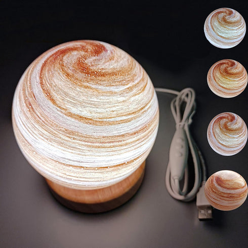 wpdash 3 12cm Aesthetic Glass Planet Night Light Light Modes Starry Sky Effect Neon Lamp USB Powered Thoughtful Gift