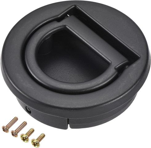 uxcell Black Flush Pull Ring Handle, 40.5x11mm, Plane Drawer Door Pull