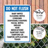 10x14 Inches, 55 Do Not Flush Baby Wipes Cleaning Wipes Condoms Disposable Diapers Facial Wipes Grease Hair Sign, mil