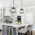 Sheenkarion 1 Pack Farmhouse Black Kitchen Island Pendant Light Fixture,Height Adjustable Metal Rod Hanging Modern