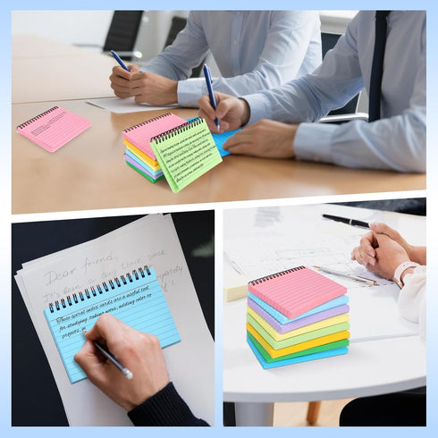 Tecmisse 400PCS 4x6, 8 Index Cards Spiral Ruled Colorful Flash Cards with Waterproof Covers Note Cards Colors