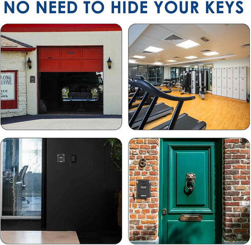 GIVERARE 2 PACK Key Lock Box - Wall Mount 4 Digits Combination Lockbox, Waterproof Outdoor Key Hider for House Key,