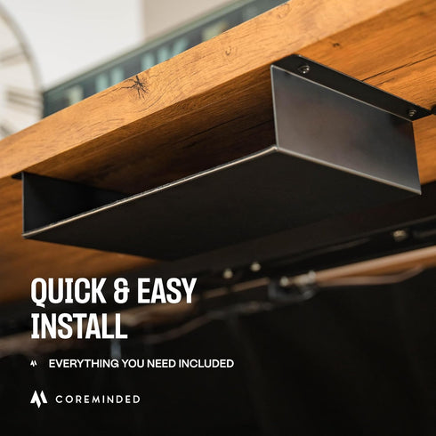 Under Desk Storage Shelf, Carbon Steel Under Tray, Small Shelf for Desk, Under Table Storage, Gaming Desk Accessories
