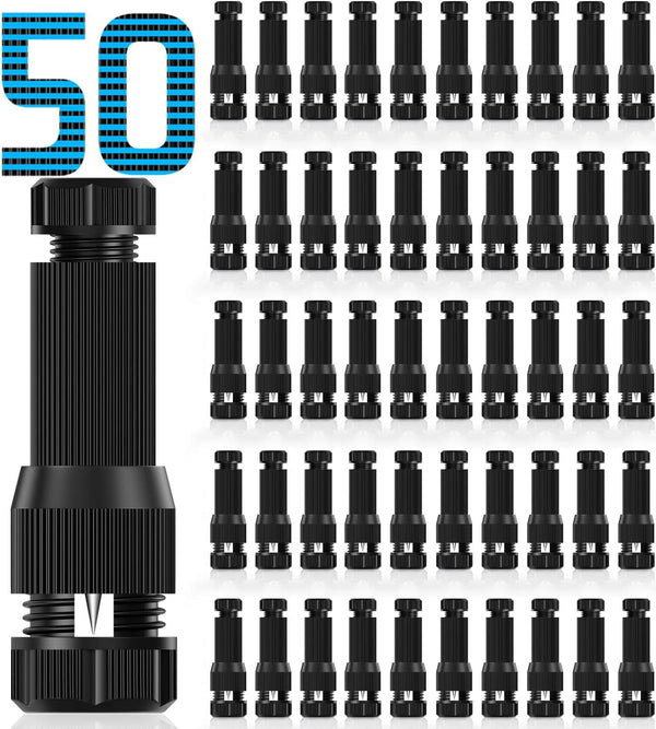 Fntek 50 Pack Low Voltage Landscape Light Wire Connector Outdoor 14-20 Gauge Cable