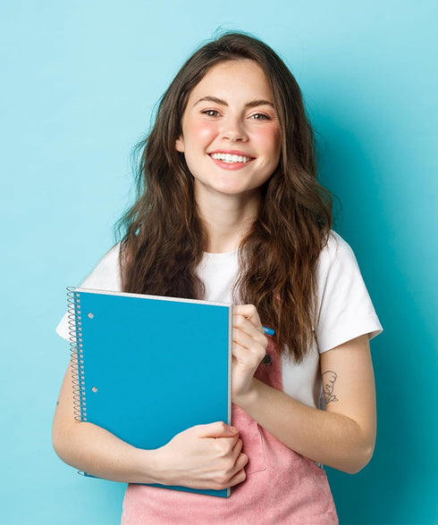Dunwell 4x4 Graph Ruled Notebook, Blue Plastic Cover, 100 Sheets, 8.5x11, Engineering Notebook with 1/4 Inch Squares