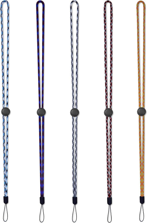 YOUOWO 5 Pack Adjustable Lanyards Neck Strap for Keys, Pen, Phone, ID Badges Holder in 5 Colours