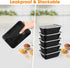 50 pack (100 25oz pieces) meal prep containers, reusable, easy to open with lid, food safe, suitable for microwave