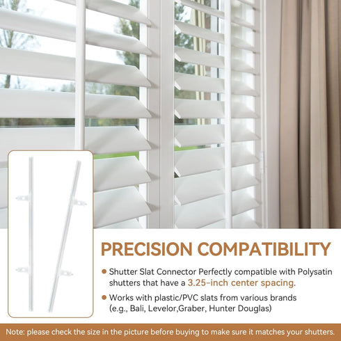 IFERLA 20. (2 3.25" Qty Shutter Vane Repair Slider Connector, Shutter Tilt Rod Connectors Replacement for Blinds
