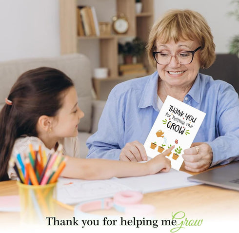8x5.5, FaCraft Teacher Appreciation Cards - Thank You Cards for Teacher with Envelopes, Large Thank You for Helping Me