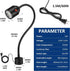 Deeffe Magnetic Work Light, LED Machine Light with Flexible Gooseneck and Magnetic Base, Shop Tool Lamp for Lathe, Work