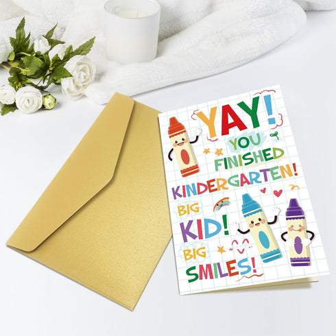 Obbyidk Adorable Kindergarten Graduation Card - Perfect Gift for Boys & Girls