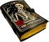 Book of Spells - Leather Bound Witchy Journal, Deckle Edge Paper, Grimoire Printed Diary, Spiral Gothic Notebook,