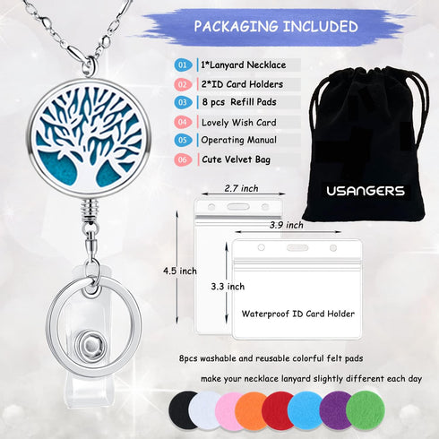 Retractable Lanyard for ID Badges Holder, Badge Reels for Nurses, Diffuser Necklace Lanyards for Women, Silver