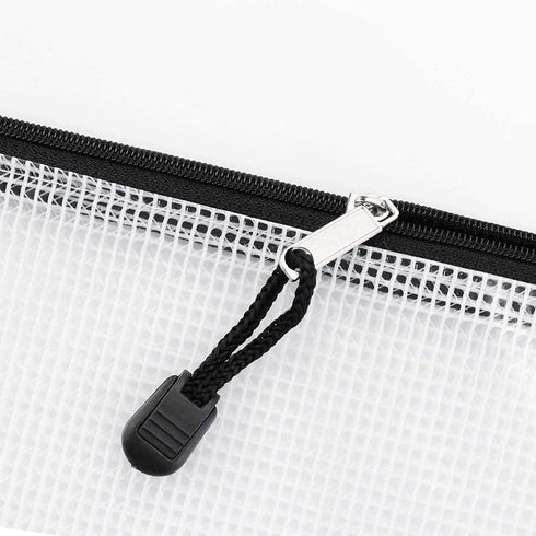 Oaimyy 20 Pcs Mesh Zipper Pouch Document Folders, Black, 5"x 7", Zipper Zip File Organizing Storage Bags
