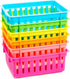 Bright Creations 12 Pack Small Plastic Classroom Storage Bins for Organization, School Supplies, 6 Colors