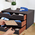 PU Leather Desk Organizer with 3 Drawers, Executive Office Supplies Desktop Filing A4 File Cabinet for Jewelry, Bill,