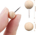 Wooden Push Pins Thumb Tacks for Cork Board, Round Head Map Pins with Steel Needle Point (White, 80 Pieces)