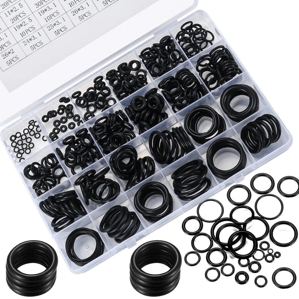 O Ring Assortment Kit, 360 Pcs Rubber Washer O-Rings, 24 Sizes for Faucet, Hose, Automotive Repair