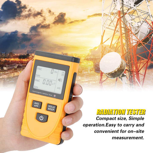 Electromagnetic Radiation Detector Radiation Tester GM3120, Sound and Light Alarm, Large LCD Display Screen