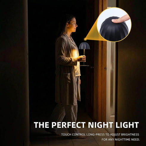 2-in-1 Dimming, Modern Table Lamp & Bottle Lamp, Pleated Metal Shade Touch Control Lamp | Adjustable Height, Warm Light